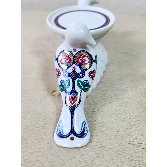 Byzantium Candle Holder Bird Bath Design 9 1/4" Elizabeth Arden Porcelain Japan - Picture 5 of 10
